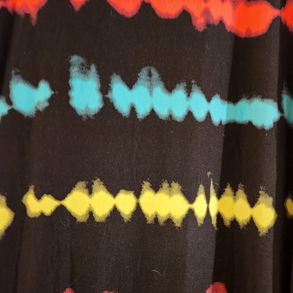 LOVE Black Tie Dye Striped Sleeveless Bodycon Slitted Racerback Maxi Dress XL - Picture 4 of 12